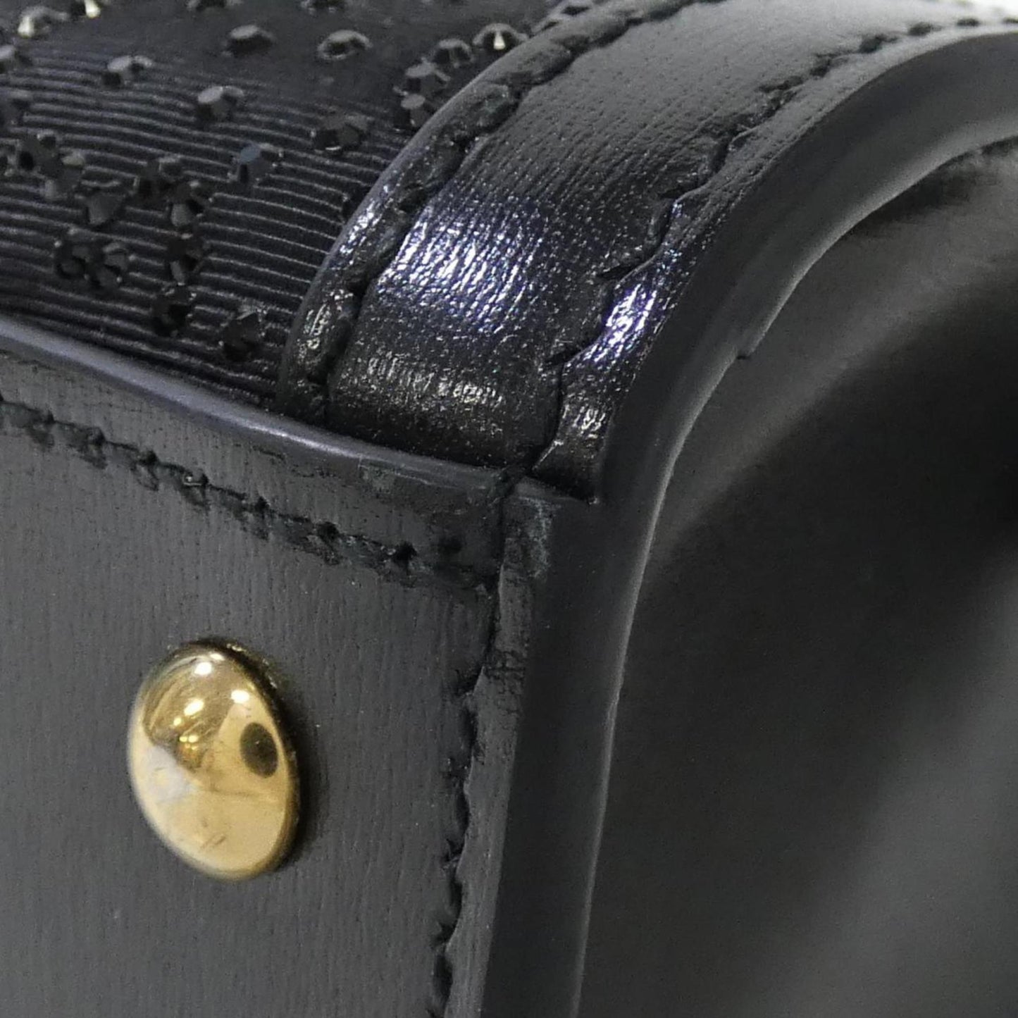 Gucci Black Canvas Leather Handbag