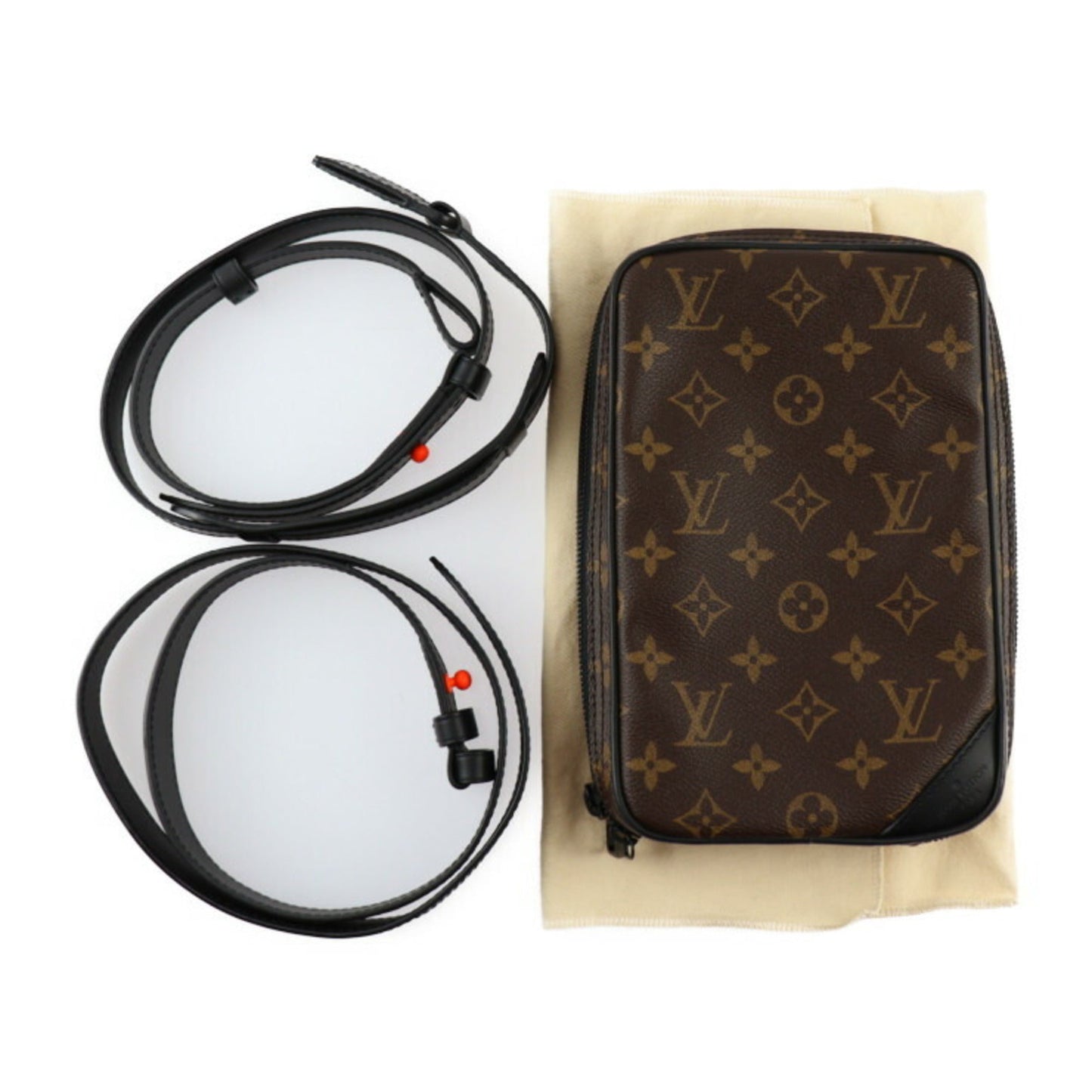 Louis Vuitton Black Brown Monogram Monogram Leather Shoulder Bag Sling Bag