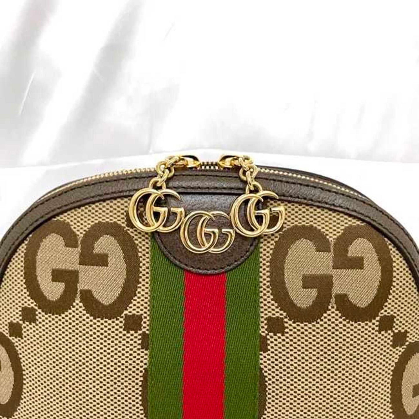 Gucci Beige Brown Canvas Leather Pochette Shoulder Bag