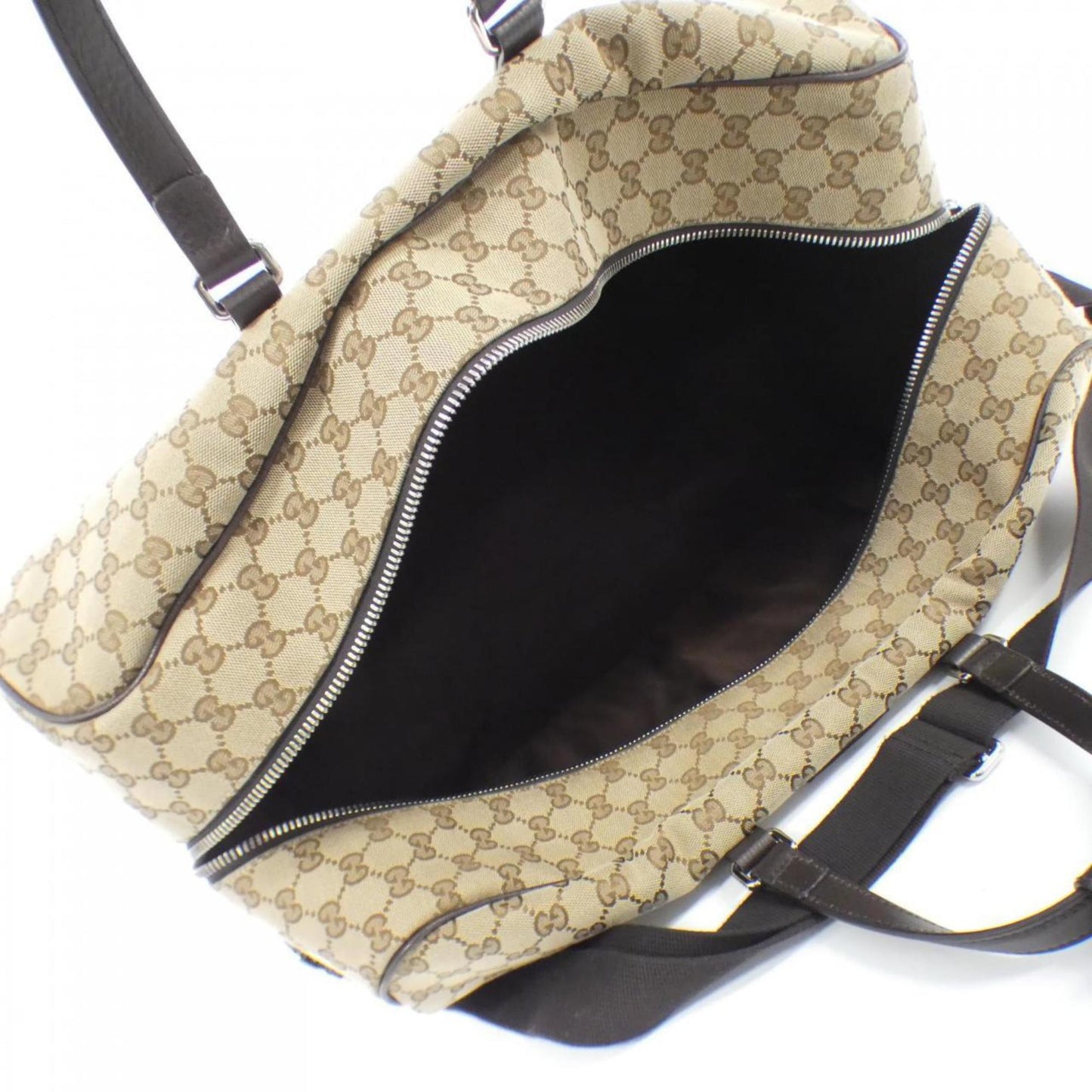 Gucci Beige Gg Canvas Boston Bag