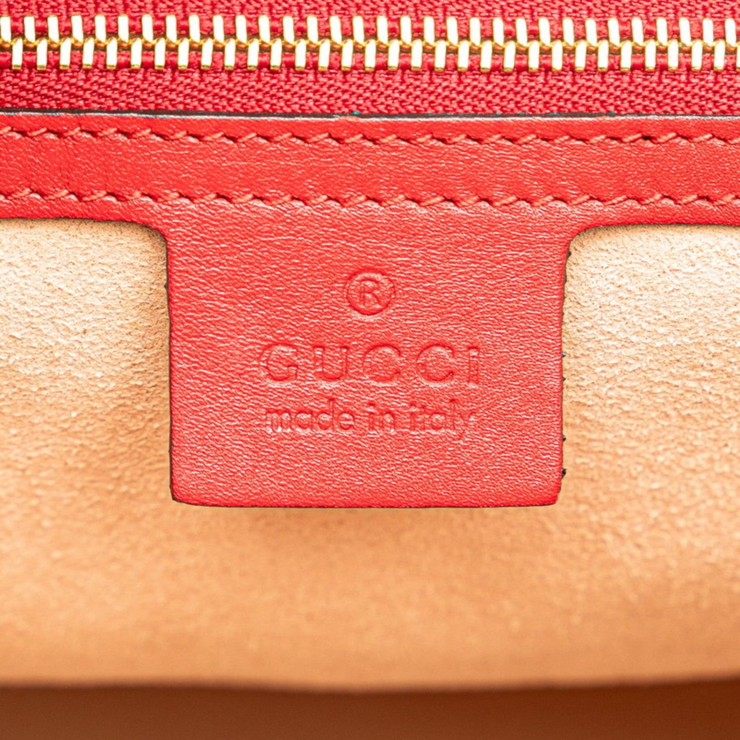 Gucci Red Color Leather Handbag Shoulder Bag Tote Bag