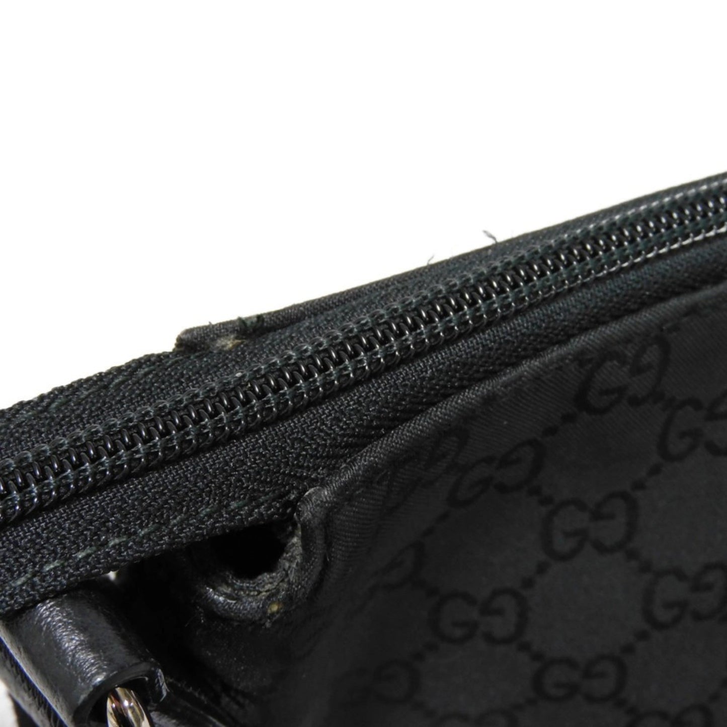 Gucci Black Nylon Canvas Leather Messenger Bag Shoulder Bag
