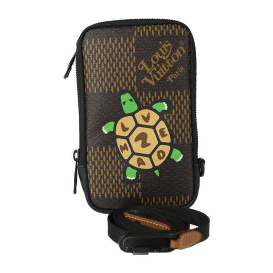 Louis Vuitton Damier Black Ebene Multi-Color Damier Canvas Leather Clutch Bag Fanny Pack Shoulder Bag ()