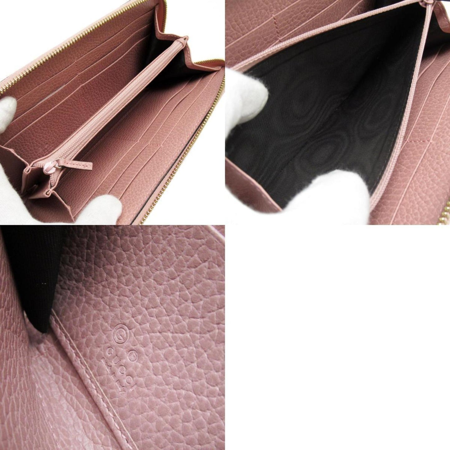 Gucci Pink Leather Long Wallet (Bi-Fold)