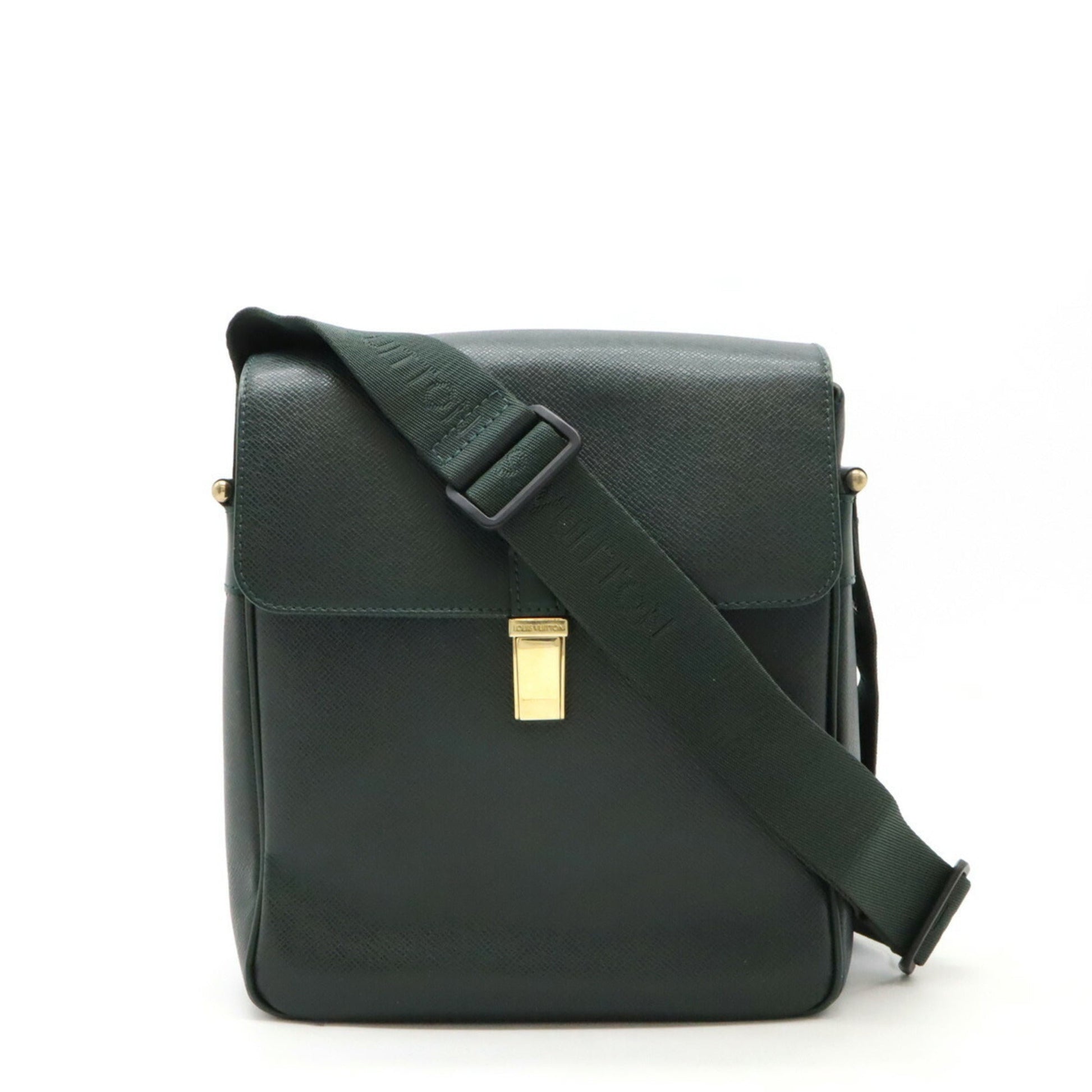 Louis Vuitton Episea Green Taiga Leather Shoulder Bag ()