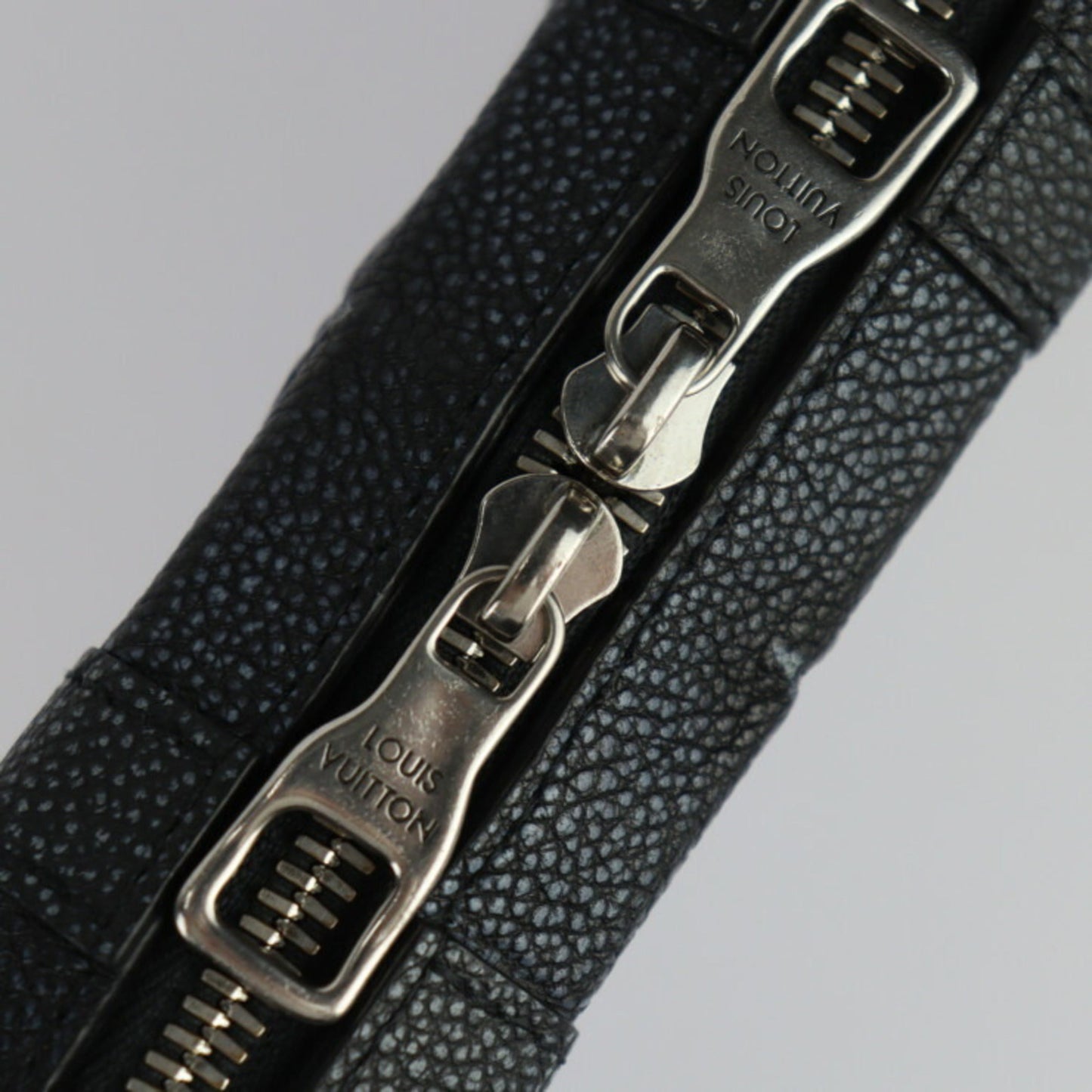 Louis Vuitton Black Leather Clutch Bag Pochette Shoulder Bag