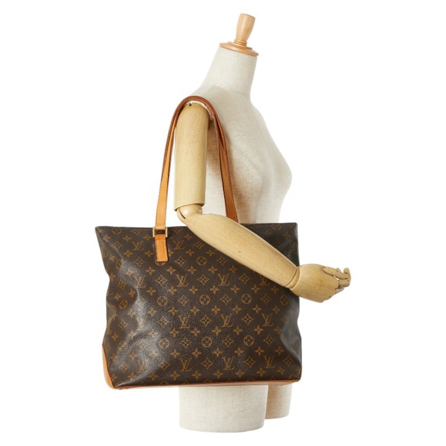Louis Vuitton Brown Pvc Leather Shoulder Bag Tote Bag