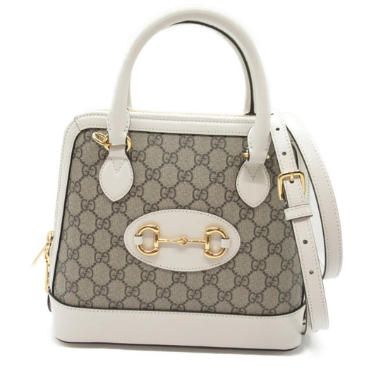 Gucci Beige White Coated Canvas Leather Shoulder Bag ()