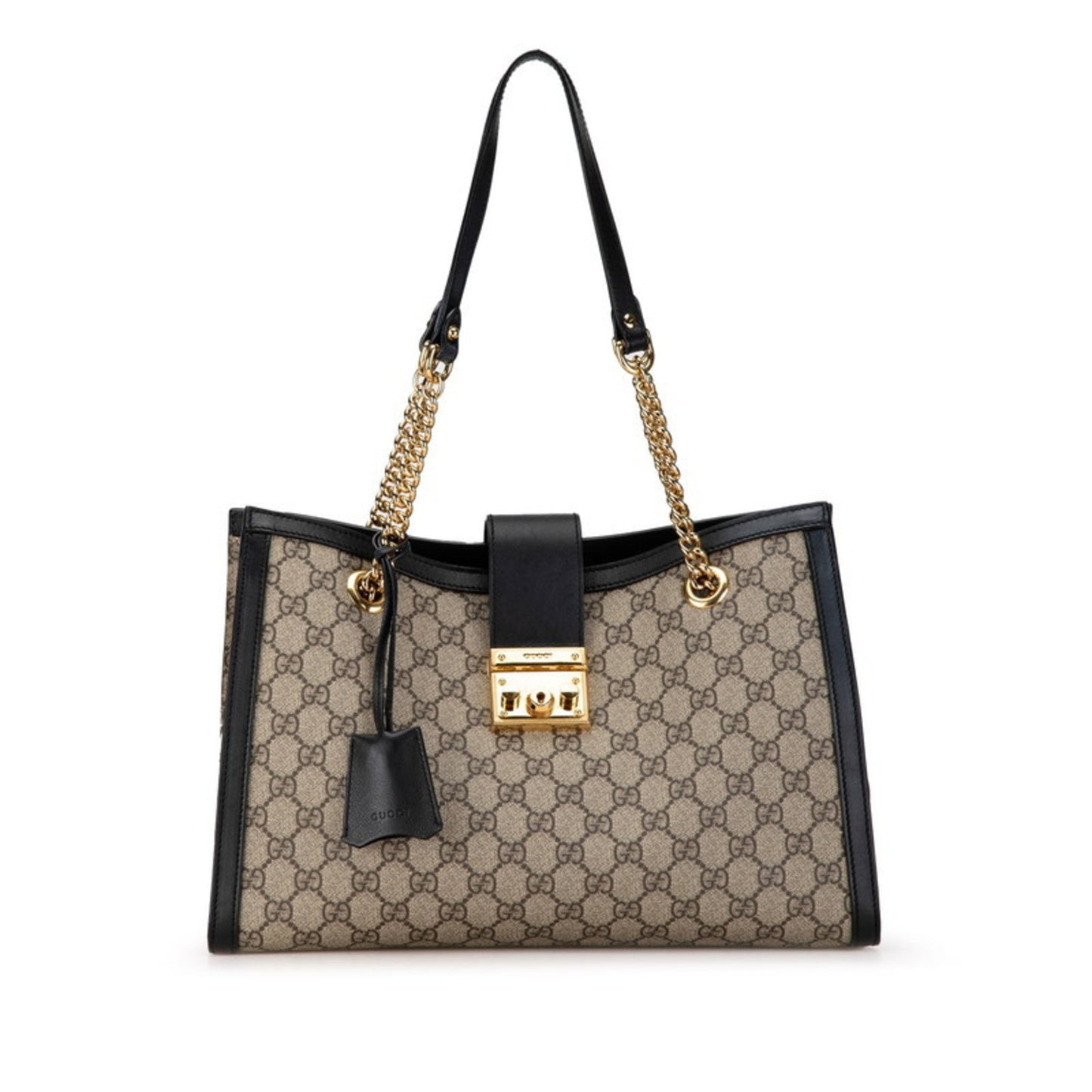 Gucci Beige Black Gg Supreme Leather Shoulder Bag Tote Bag ()