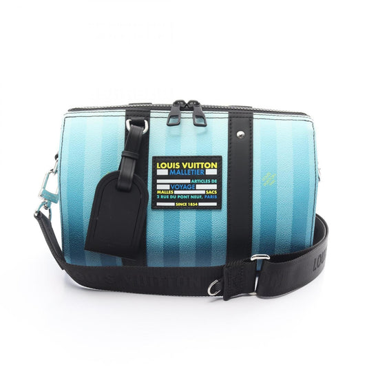 Louis Vuitton Blue Multi-Color Damier Canvas Leather Shoulder Bag ()
