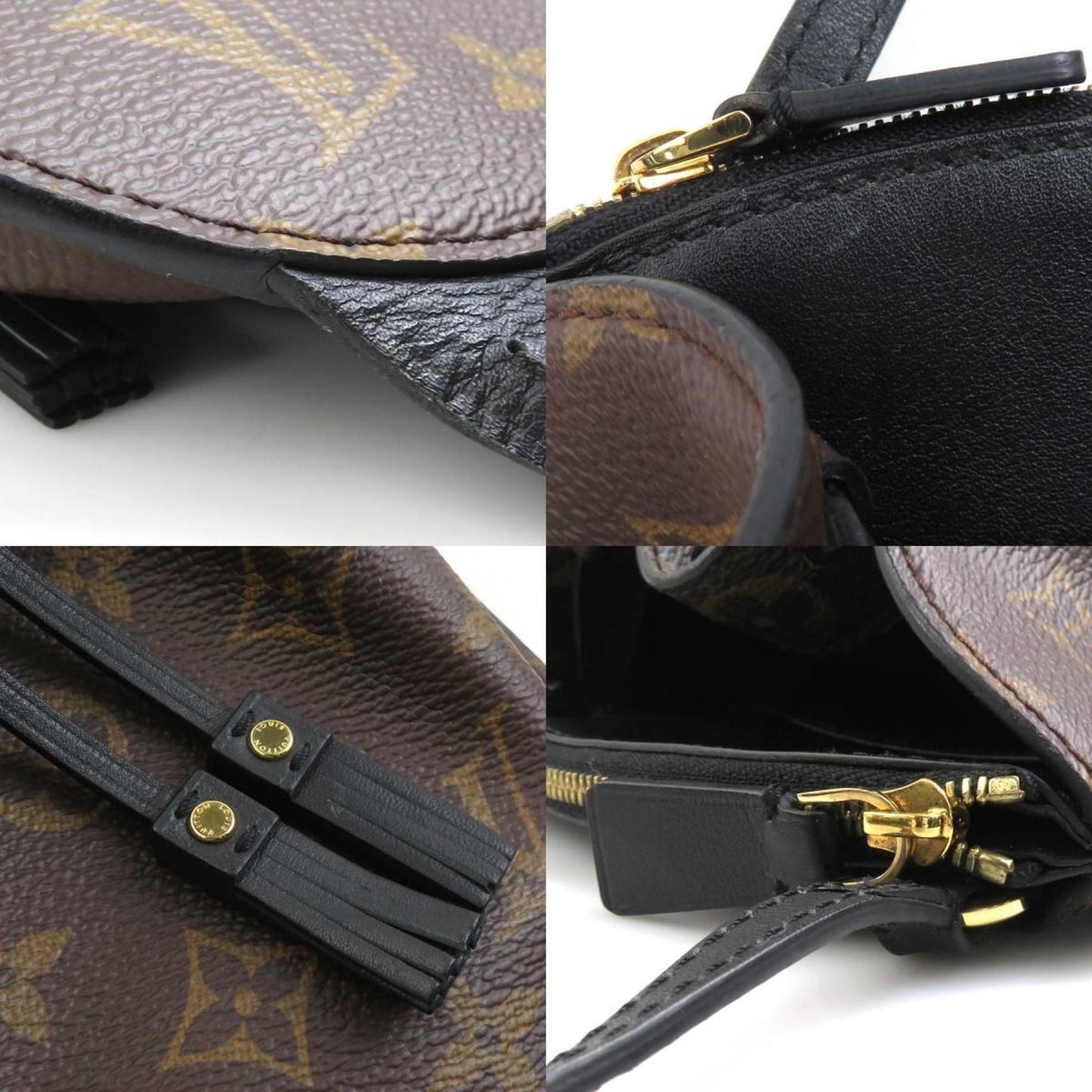 Louis Vuitton Black Brown Monogram Monogram Leather Shoulder Bag