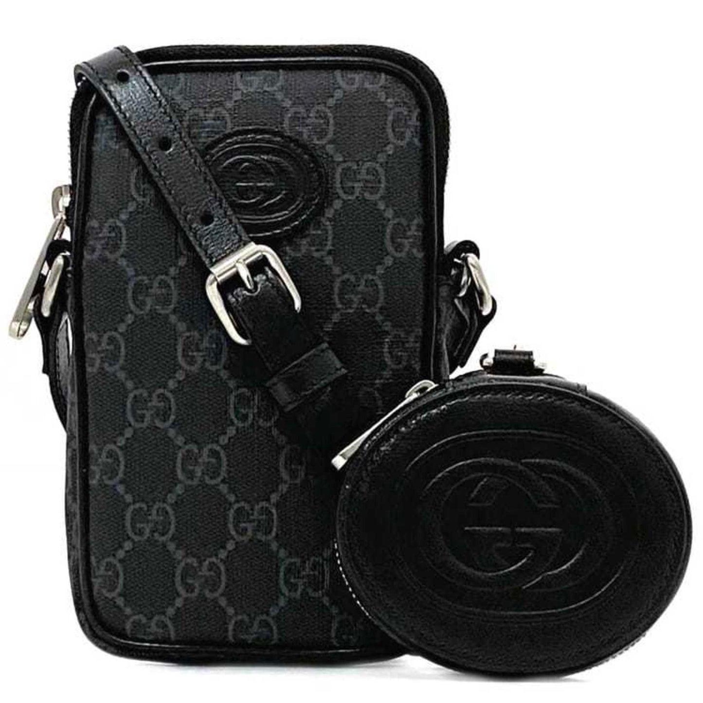 Gucci Black Gg Supreme Pochette Pouch Shoulder Bag