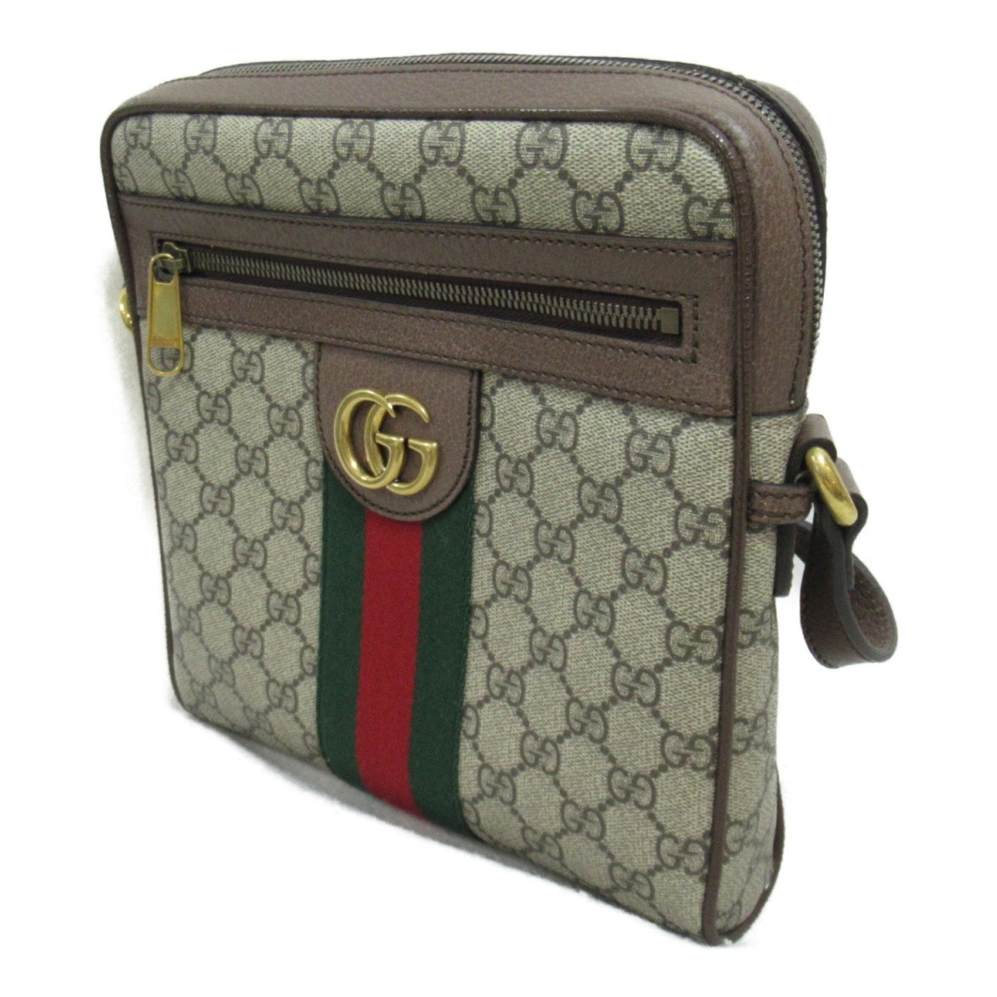 Gucci Beige Brown Canvas Gg Supreme Shoulder Bag