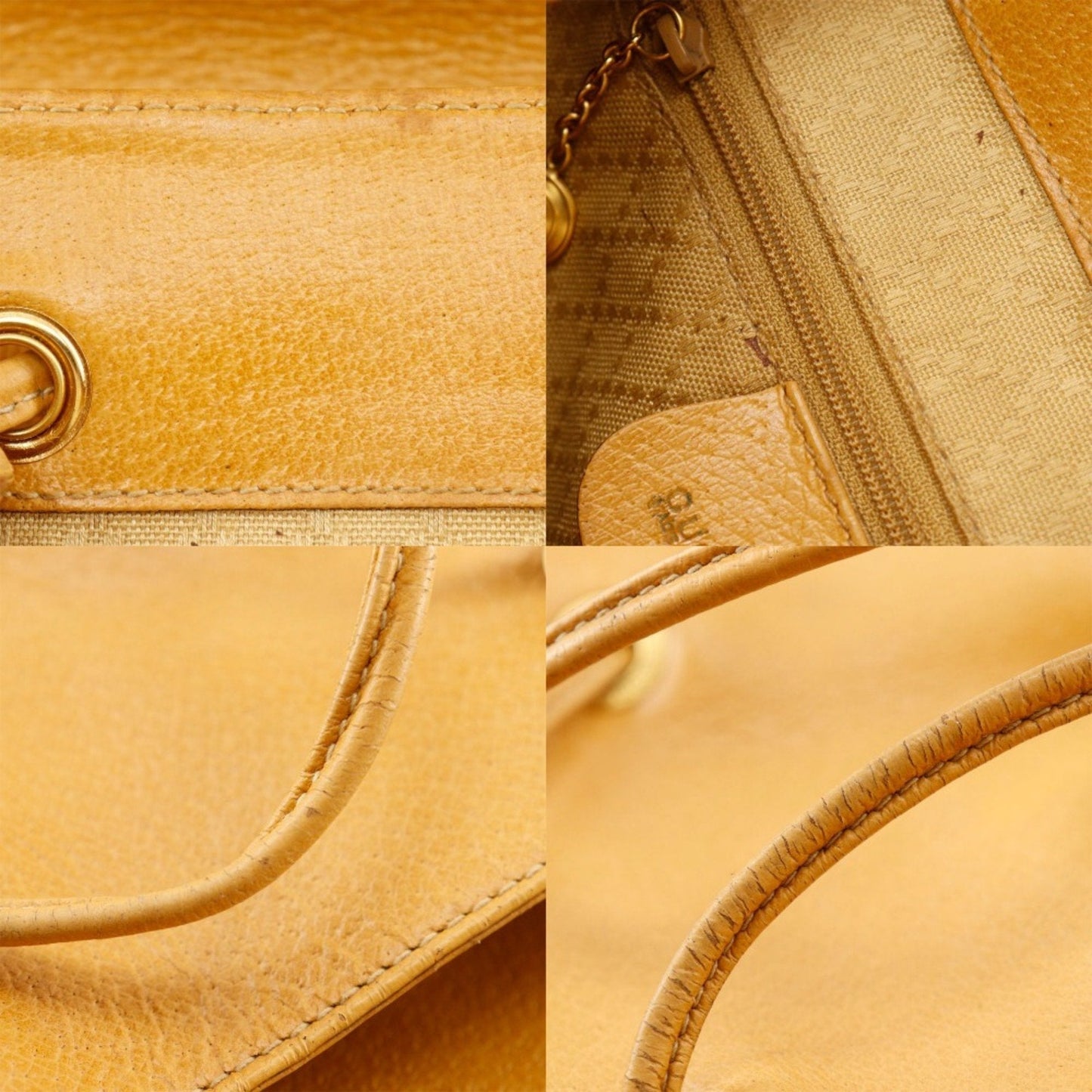 Gucci Yellow Leather Backpack
