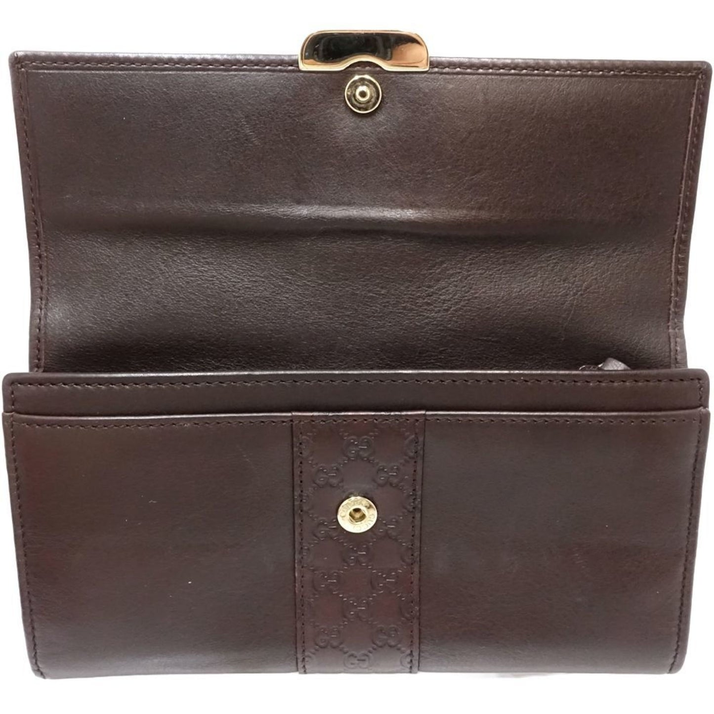 Gucci Dark Brown Leather Long Wallet (Bi-Fold)