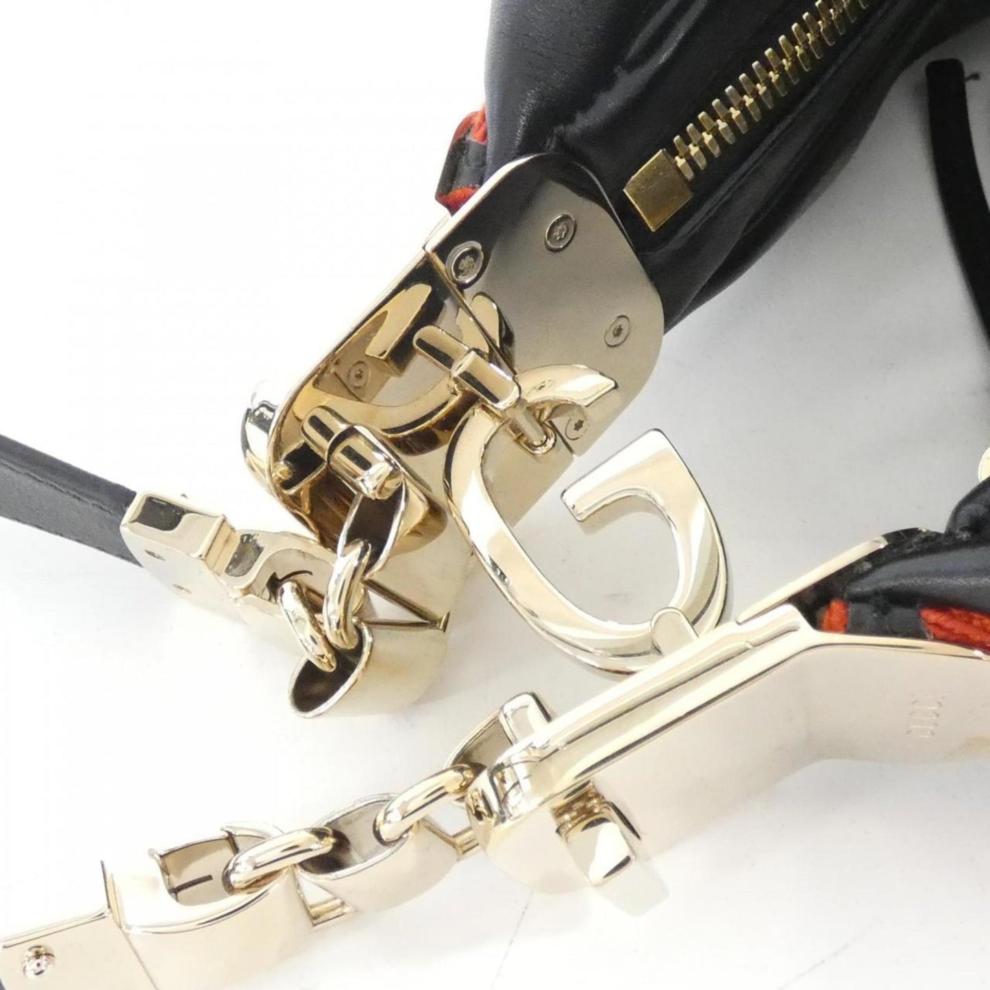 Gucci Black Red Color Leather Shoulder Bag