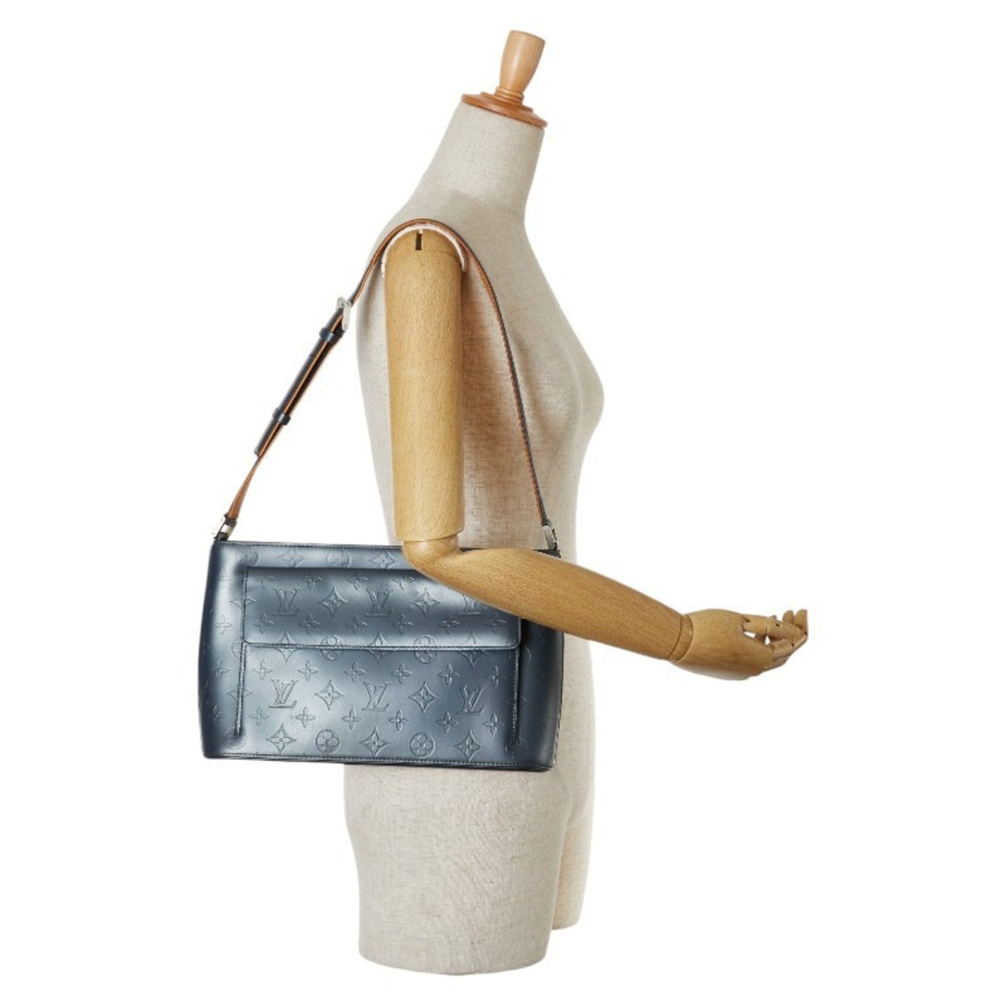 Louis Vuitton Blue Leather Handbag Shoulder Bag