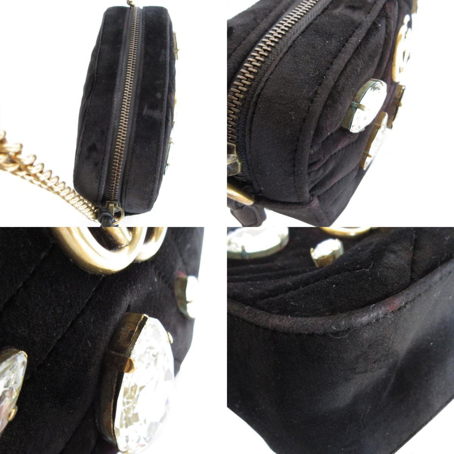 Gucci Black Velvet Shoulder Bag