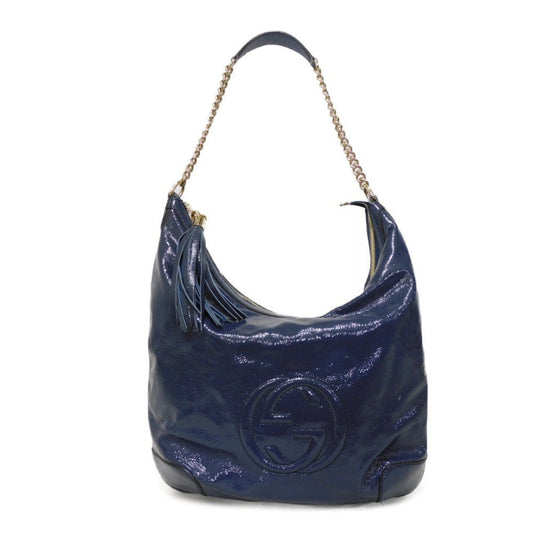 Gucci Soho Navy Patent Leather Shoulder Bag ()