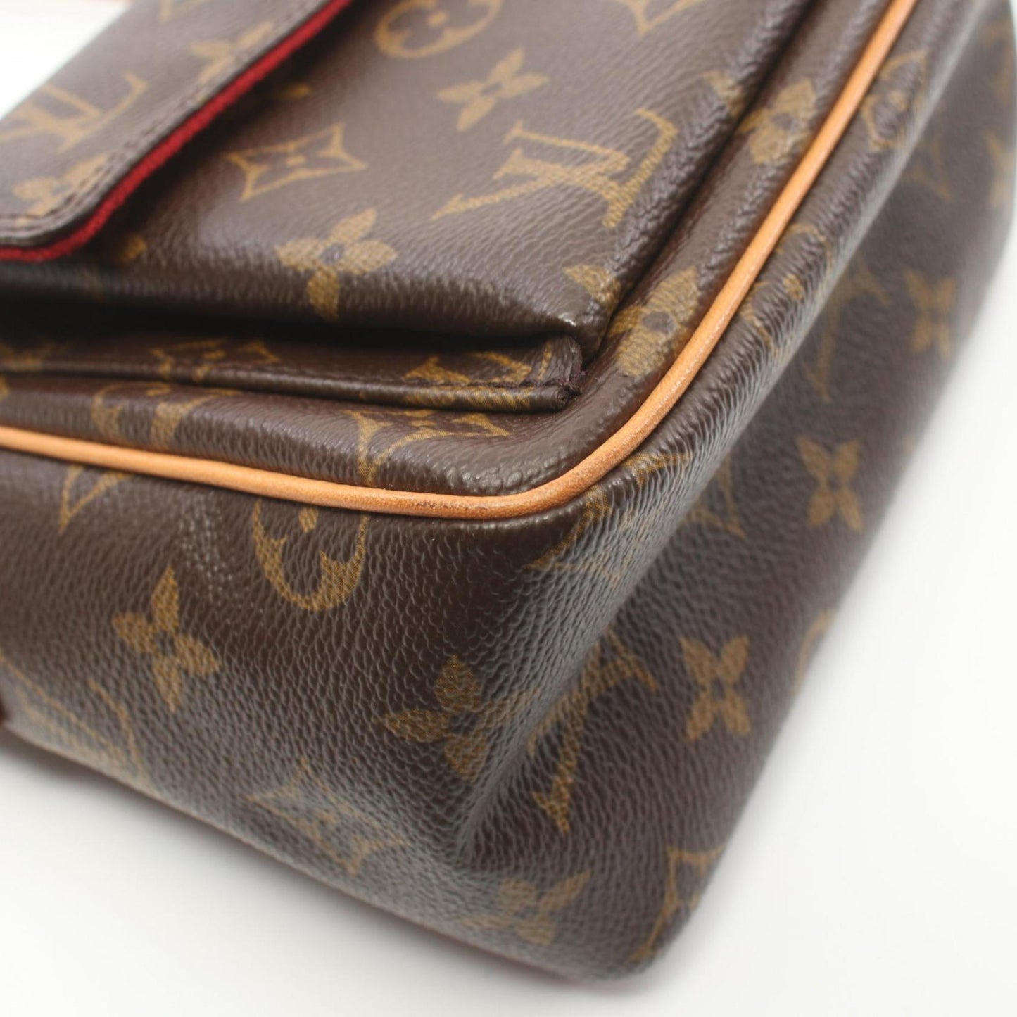 Louis Vuitton Brown Coated Canvas Leather Shoulder Bag