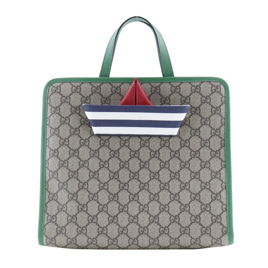 Gucci Brown Green Gg Supreme Canvas Handbag Tote Bag ()