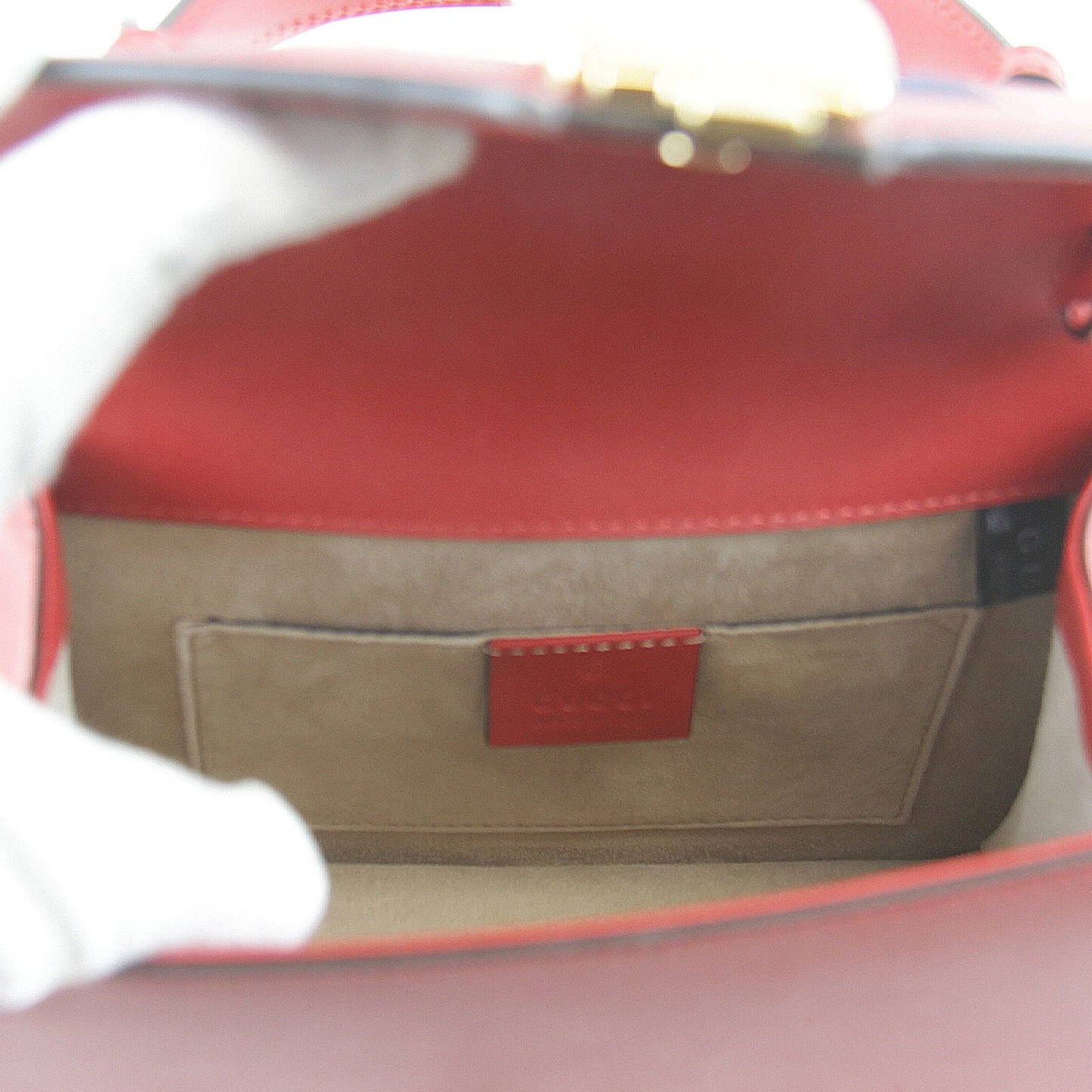 Gucci Red Color Leather Shoulder Bag