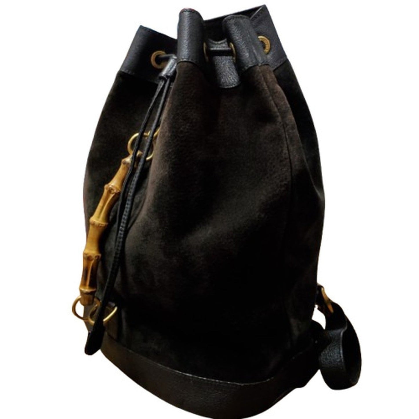 Gucci Black Suede Leather Backpack