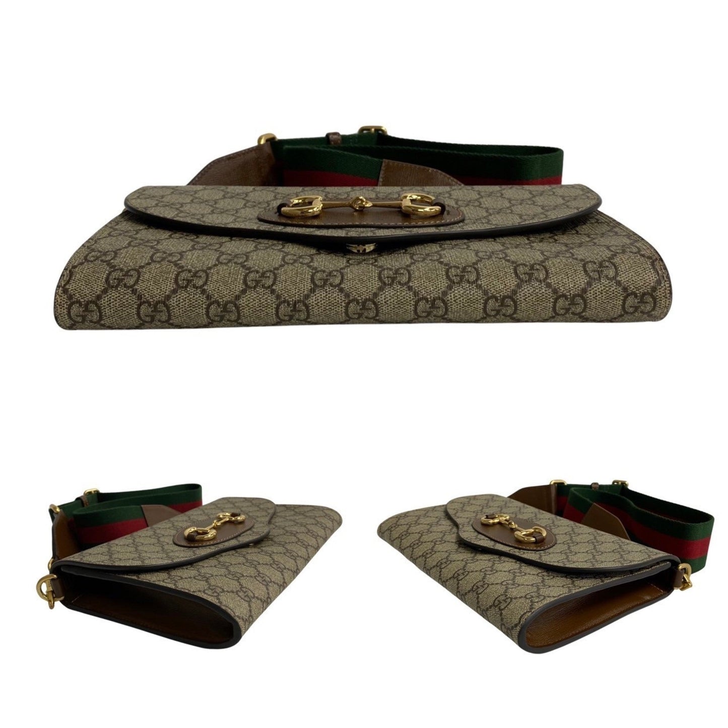 Gucci Brown Gold Pvc Leather Shoulder Bag