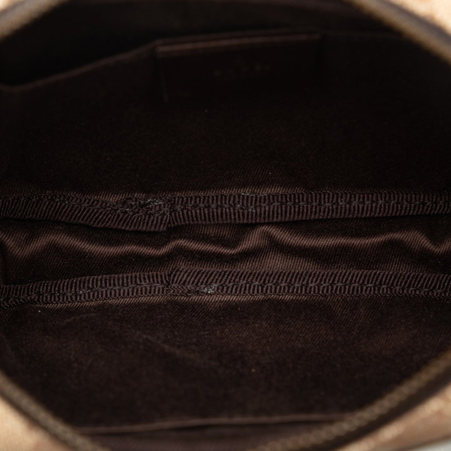 Gucci Gg Canvas Beige Brown Canvas Leather Pouch