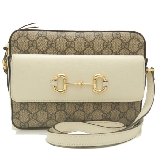 Gucci Beige Ivory Gg Supreme Canvas Leather Shoulder Bag ()