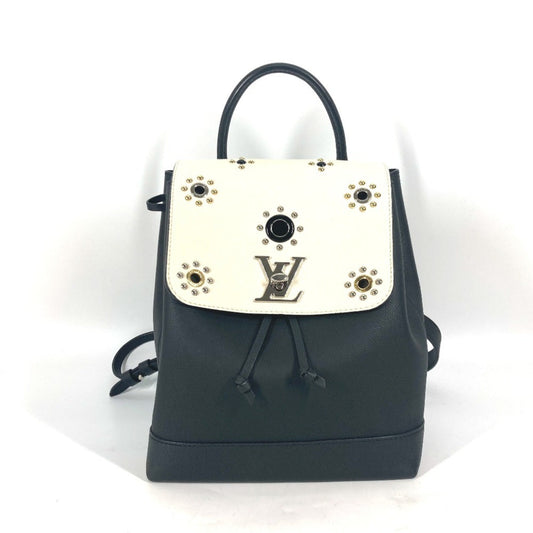 Louis Vuitton Black White Leather Backpack ()