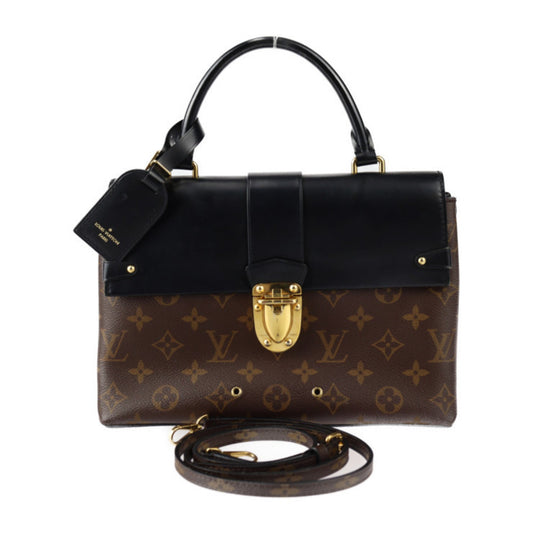 Louis Vuitton Black Brown Monogram Handbag Shoulder Bag Tote Bag ()
