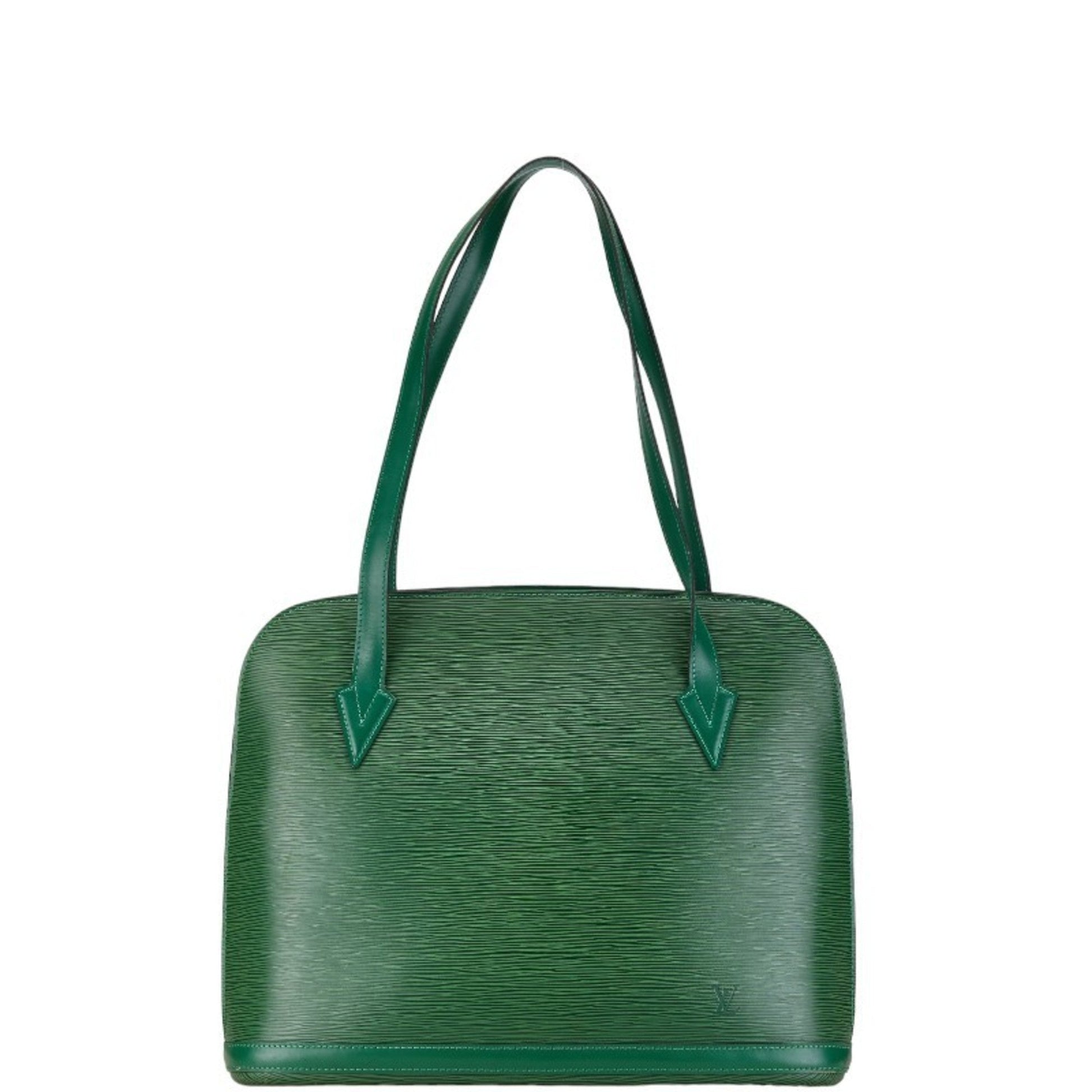 Louis Vuitton Borneo Green Leather Shoulder Bag Tote Bag ()