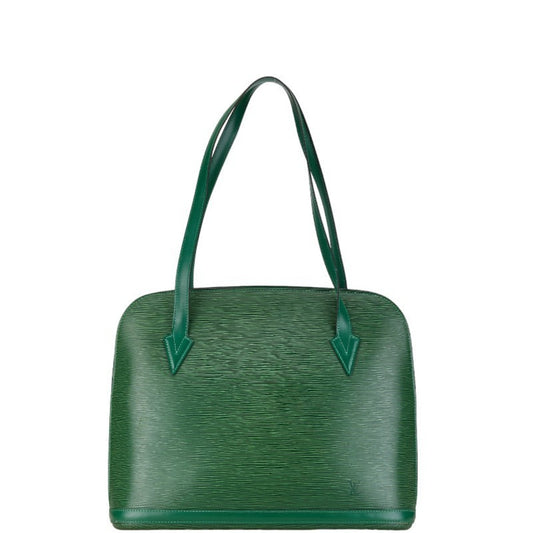 Louis Vuitton Borneo Green Leather Shoulder Bag Tote Bag ()