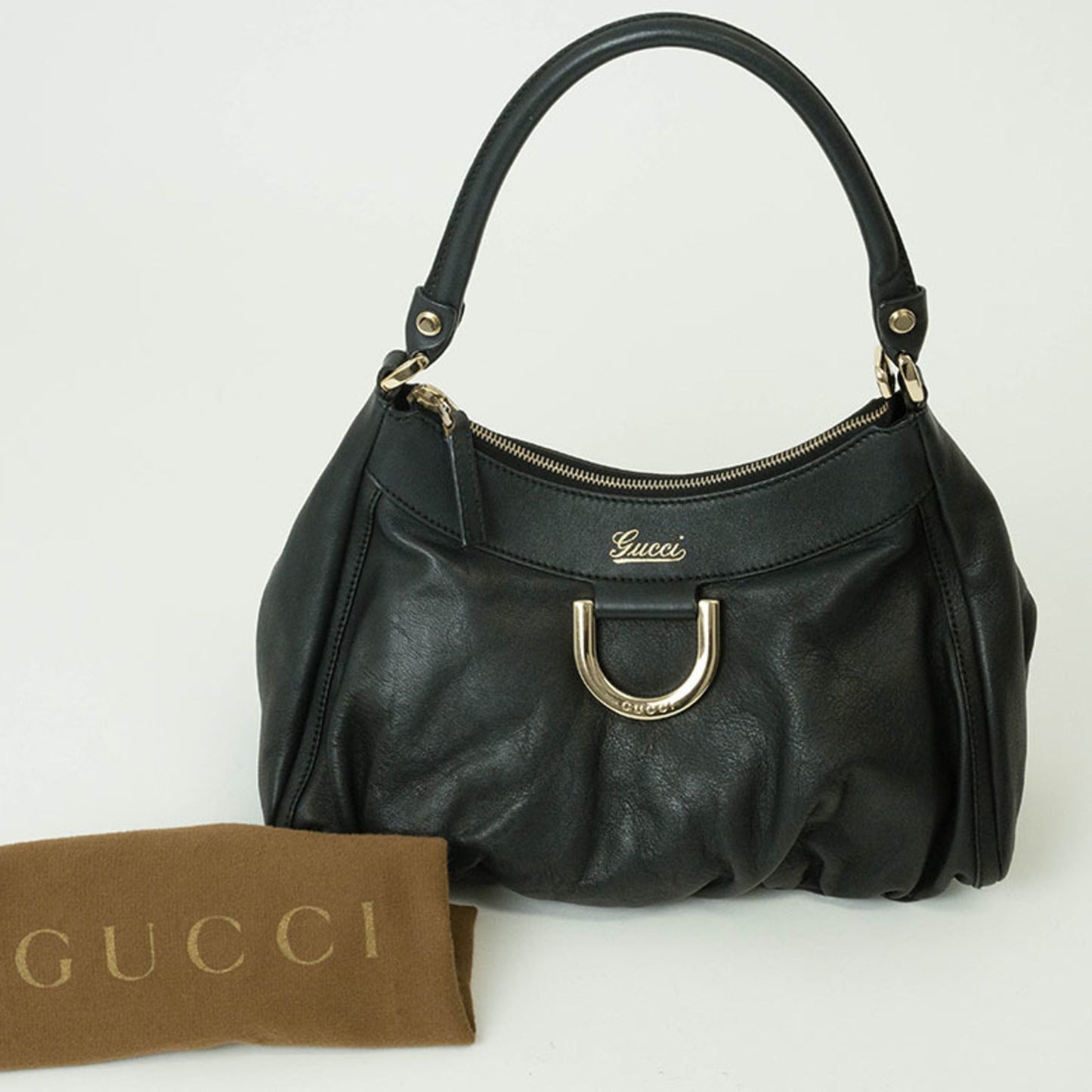 Gucci Abbey Black Leather Shoulder Bag