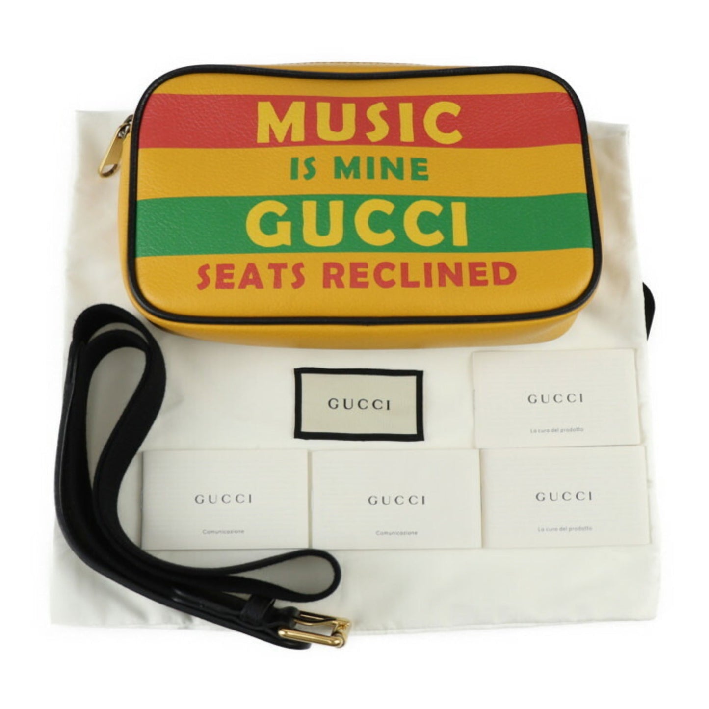 Gucci Multi-Color Yellow Leather Shopping Bag