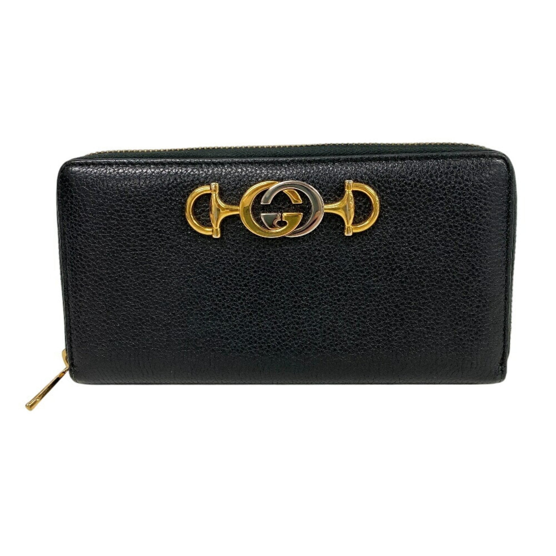 Gucci Black Leather Long Wallet (Bi-Fold) ()