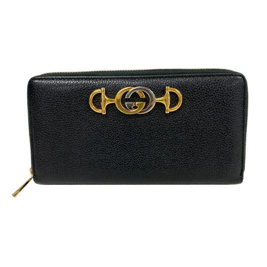 Gucci Black Leather Long Wallet (Bi-Fold) ()