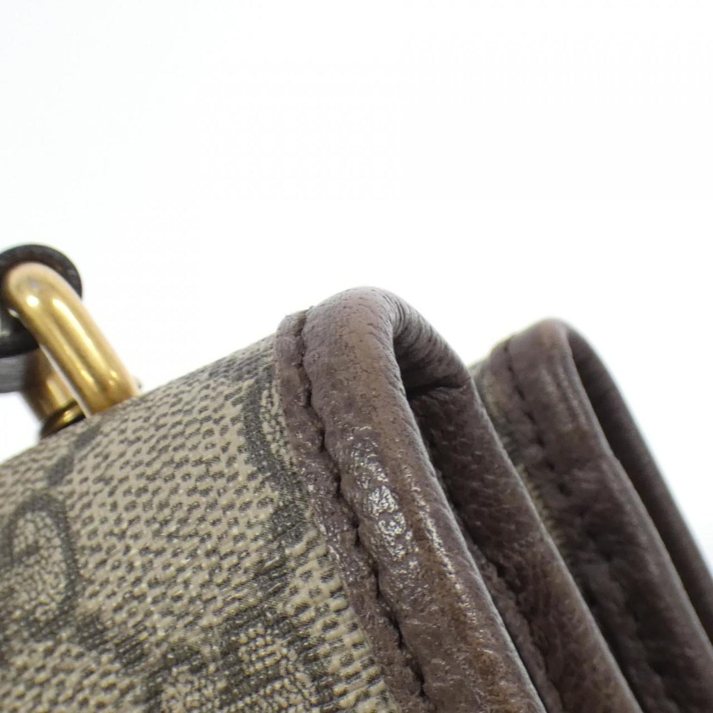 Gucci Beige Brown Gg Supreme Leather Shoulder Bag