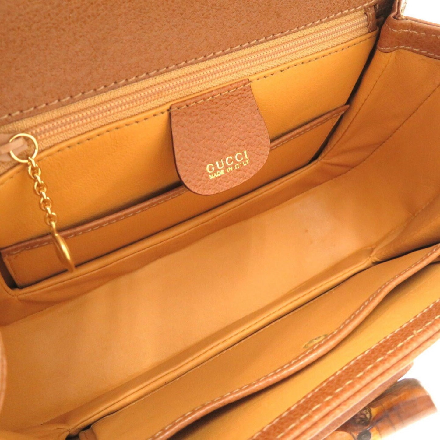 Gucci Brown Bamboo Leather Handbag
