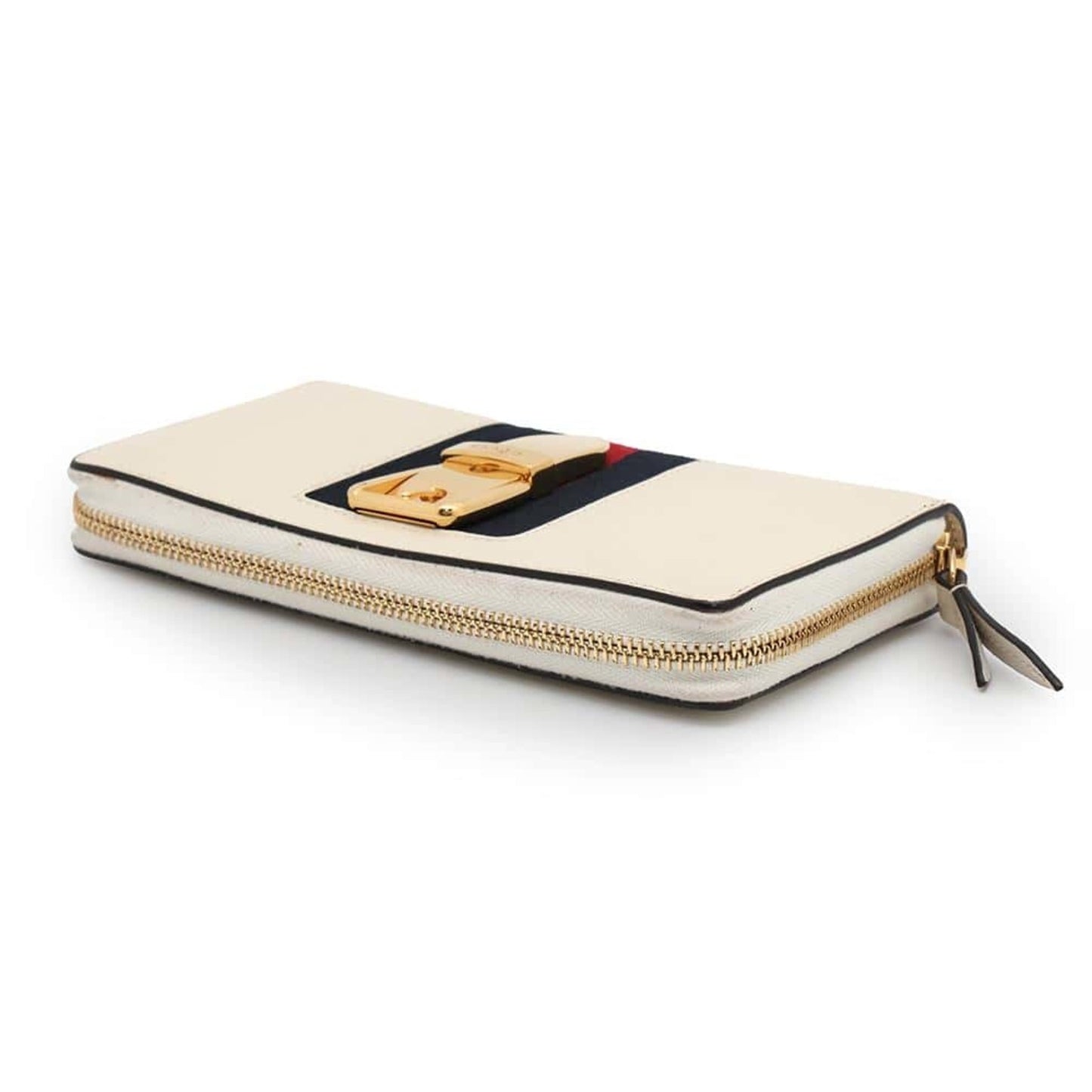 Gucci White Leather Long Wallet (Bi-Fold)