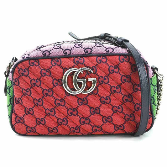 Gucci Multi-Color Navy Gg Canvas Leather Shoulder Bag