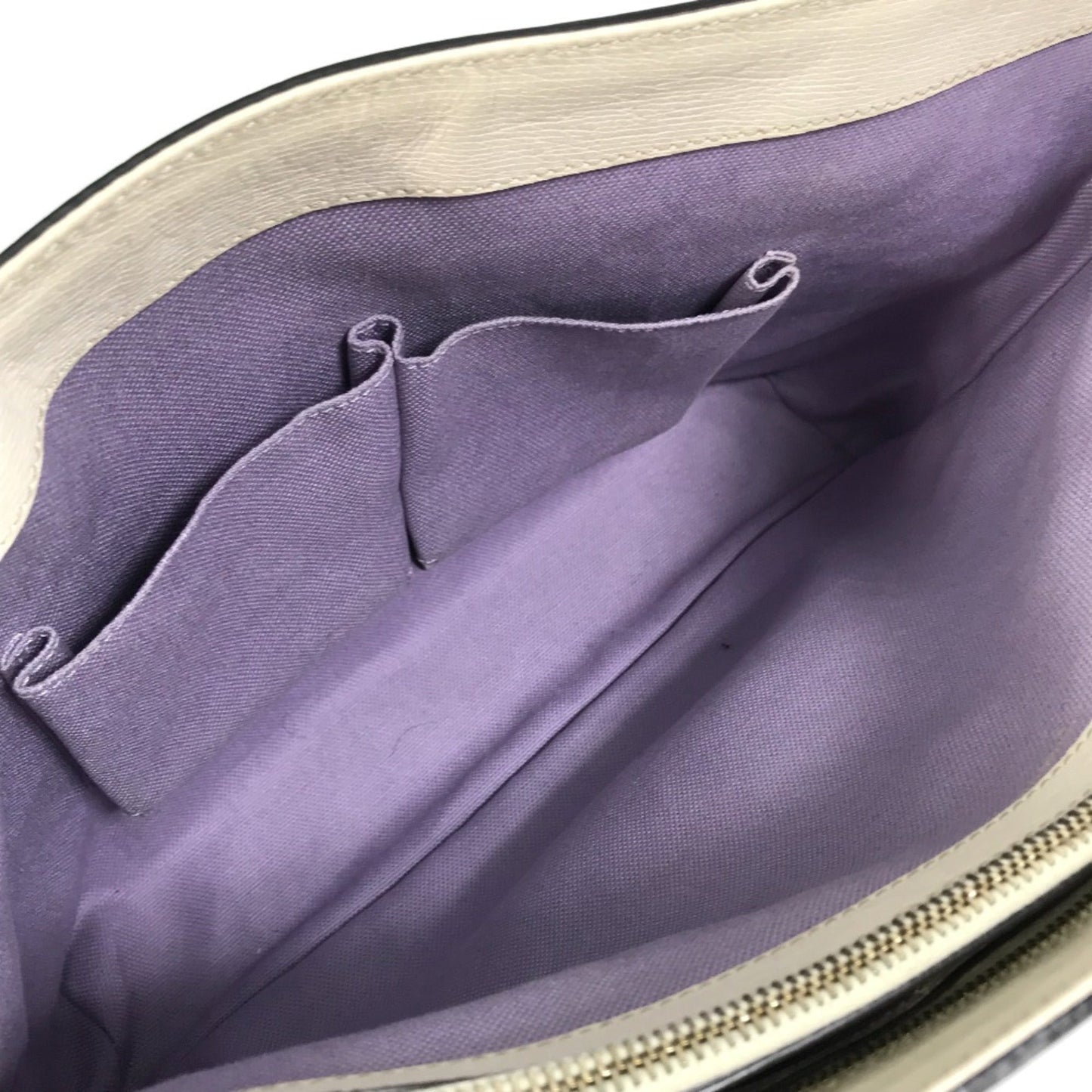 Gucci White Leather Tote Bag