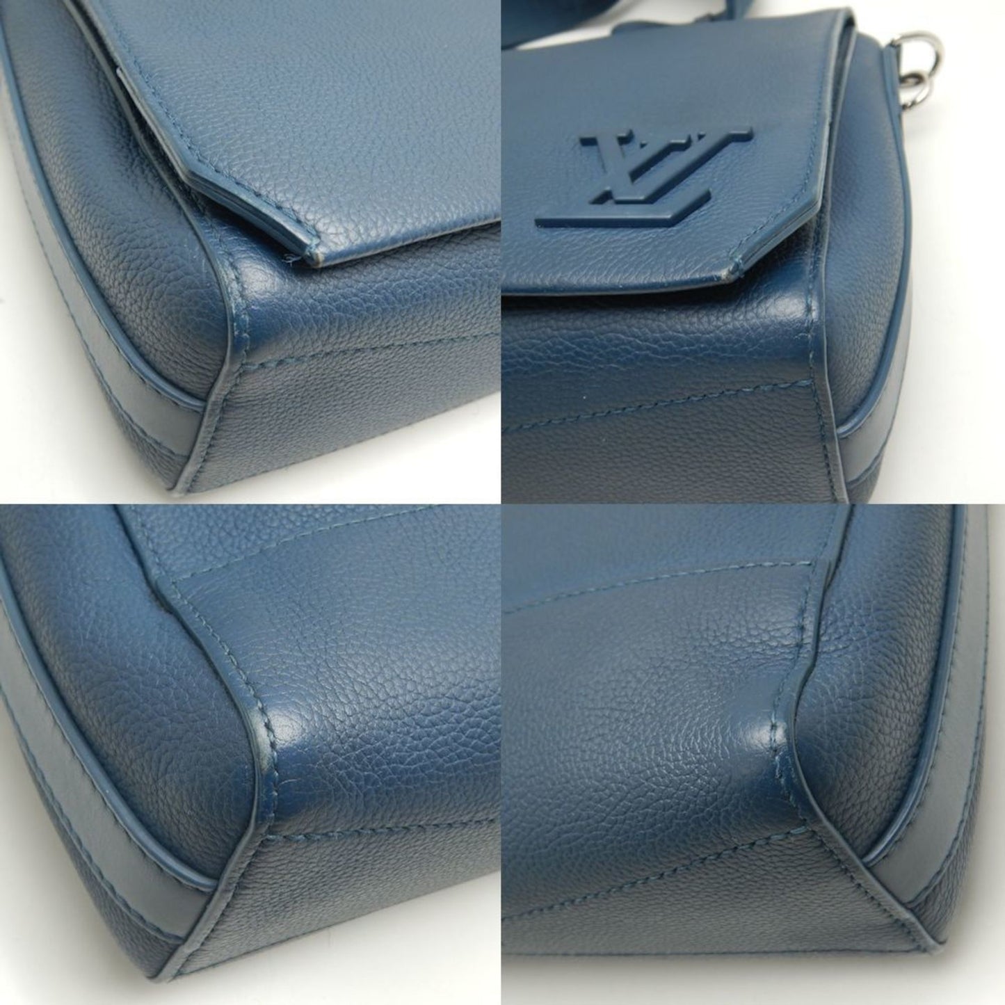 Louis Vuitton Navy Leather Shoulder Bag