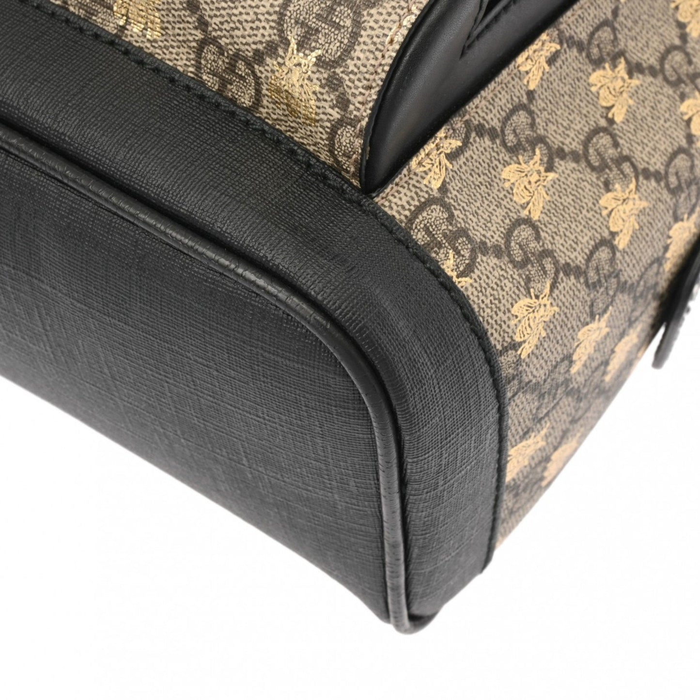 Gucci Black Grayish Pvc Leather Backpack