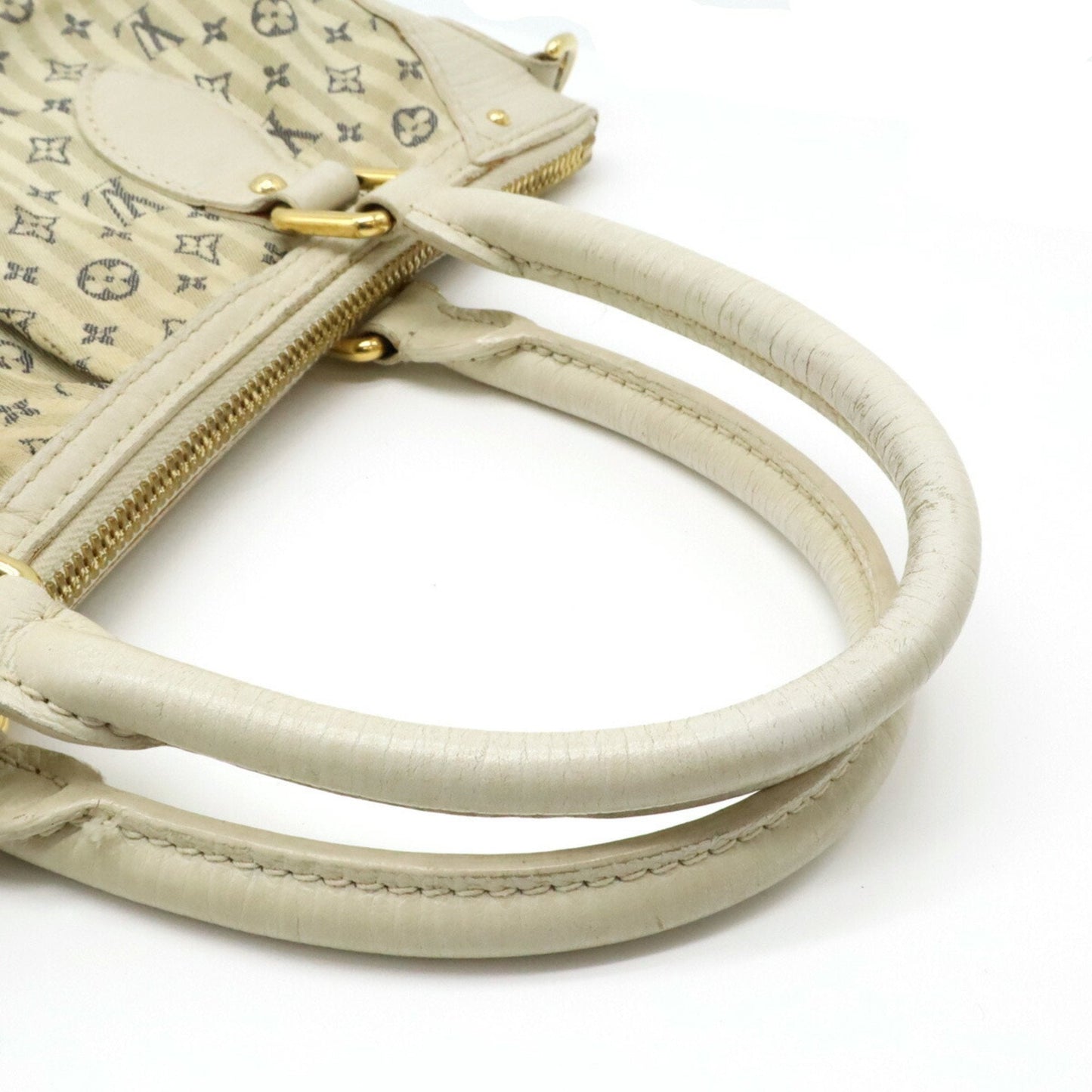 Louis Vuitton Blue Canvas Leather Handbag Shoulder Bag Tote Bag