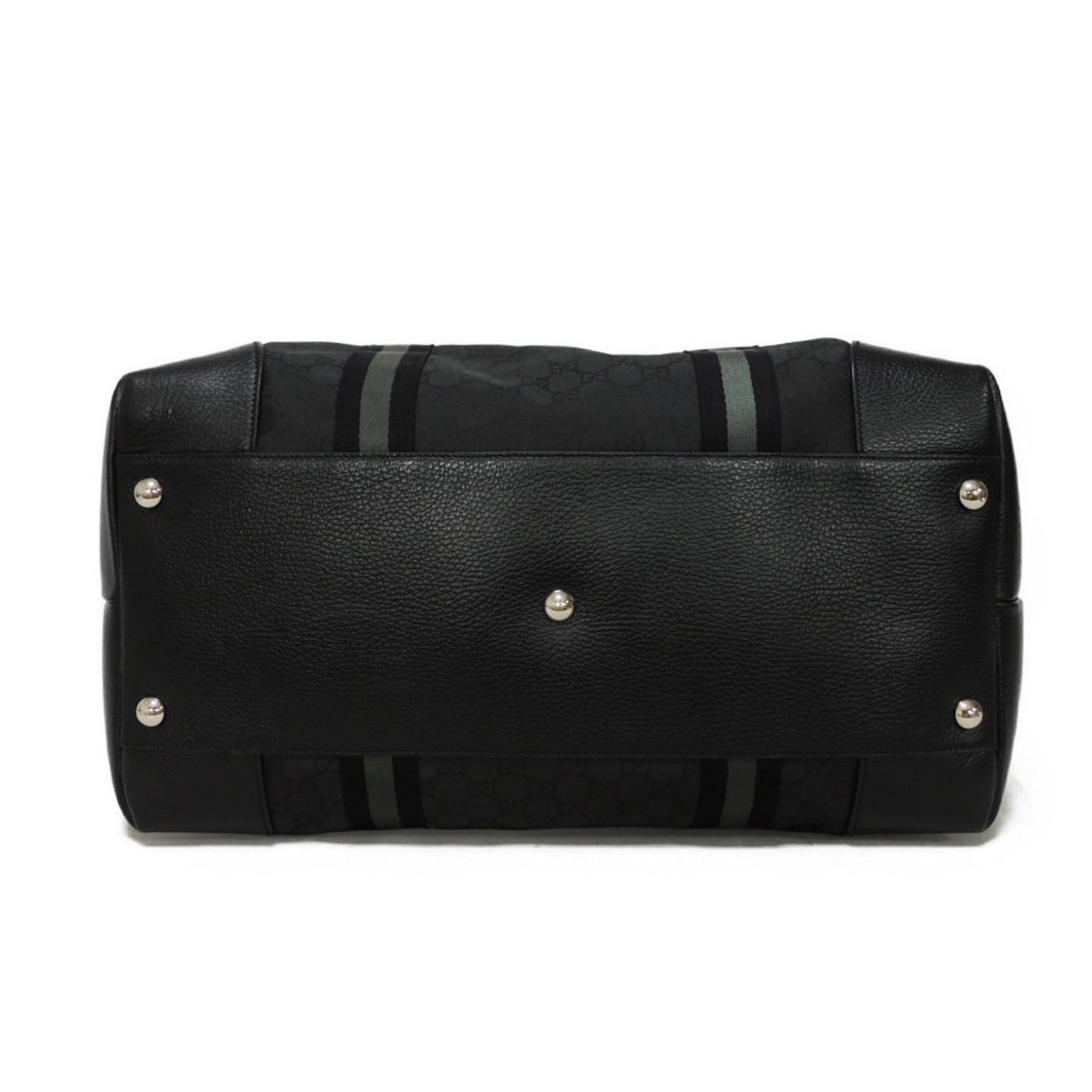 Gucci Black Nylon Canvas Leather Boston Bag Handbag Shoulder Bag