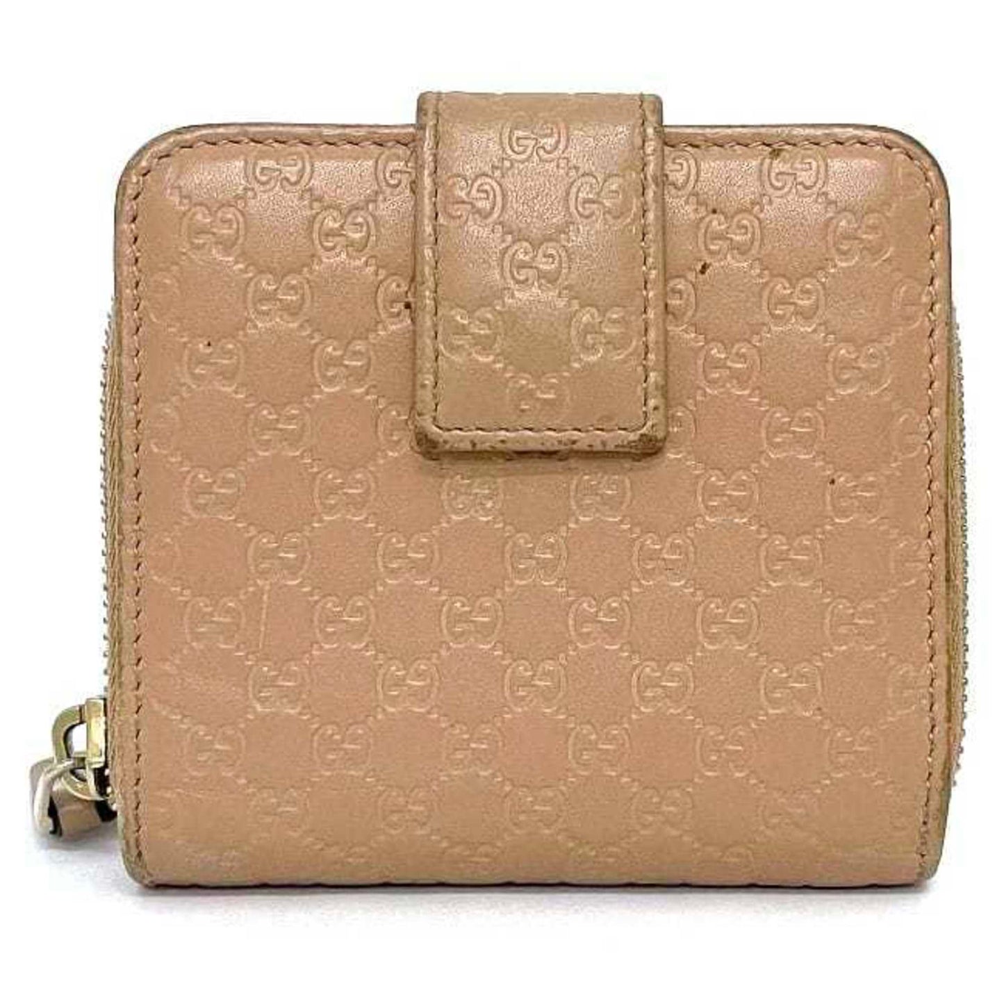 Gucci Beige Gold Leather Wallet (Bi-Fold)