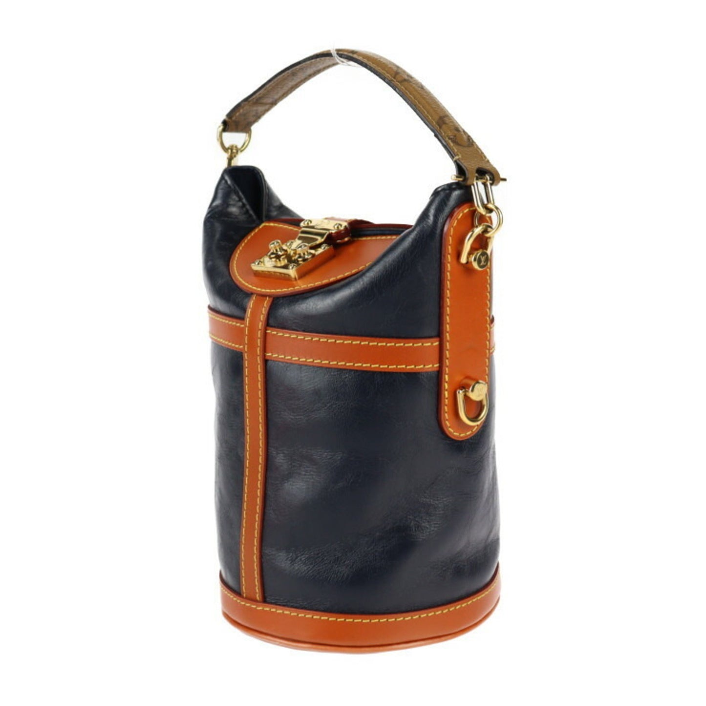 Louis Vuitton Brown Navy Leather Monogram Reverse Handbag Shoulder Bag Tote Bag