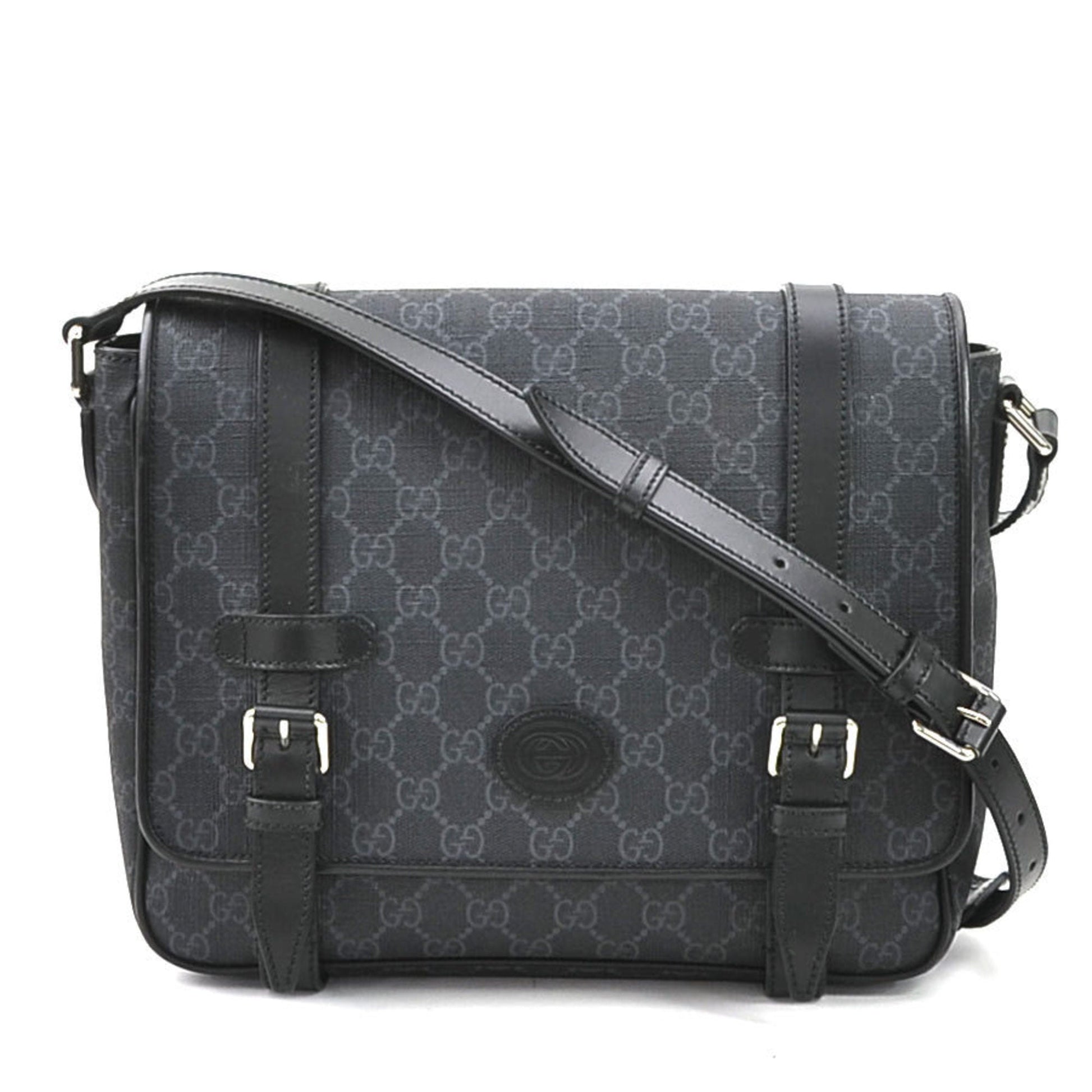Gucci Black Gray Pvc Shoulder Bag ()